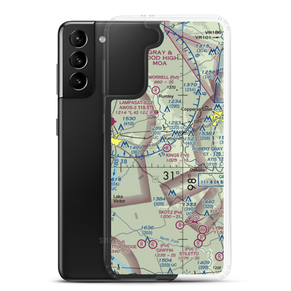 King's Ranch Airport (TE48) VFR Sectional Samsung Case Samsung Galaxy S21 Plus model shown