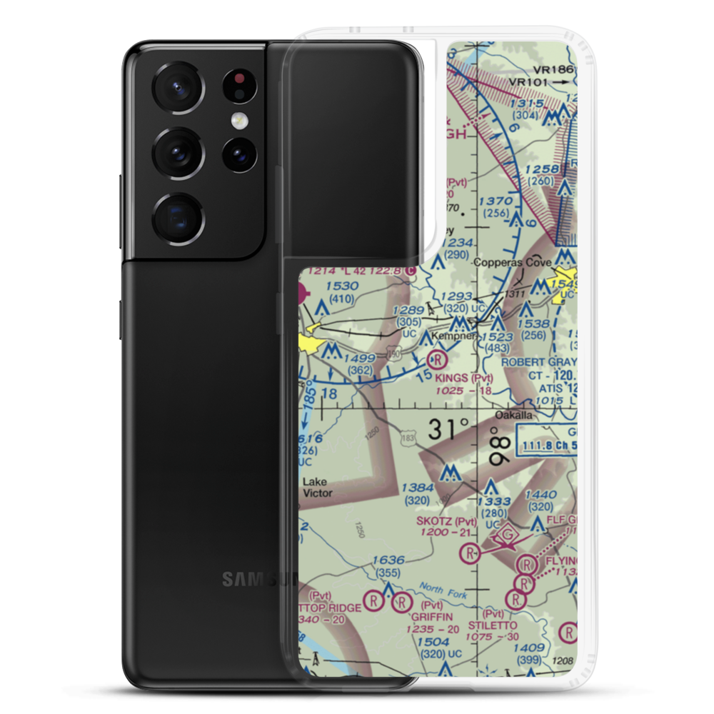 King's Ranch Airport (TE48) VFR Sectional Samsung Case Samsung Galaxy S21 Ultra model shown