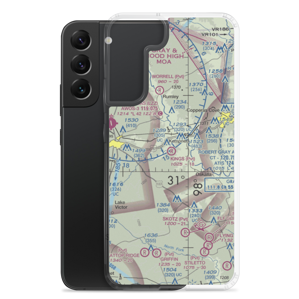 King's Ranch Airport (TE48) VFR Sectional Samsung Case Samsung Galaxy S22 Plus model shown