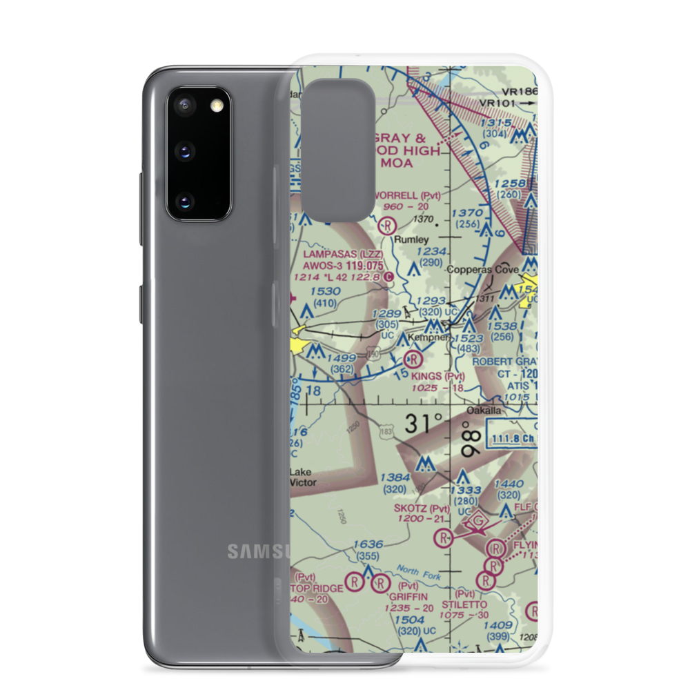 King's Ranch Airport (TE48) VFR Sectional Samsung Case Samsung Galaxy S20 model shown