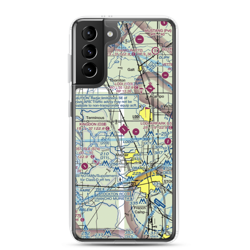 Kingdon Airpark (O20) VFR Sectional Samsung Case Samsung Galaxy S21 Plus model shown
