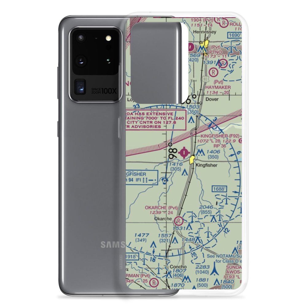 Kingfisher Airport (F92) VFR Sectional Samsung Case Samsung Galaxy S20 Ultra model shown