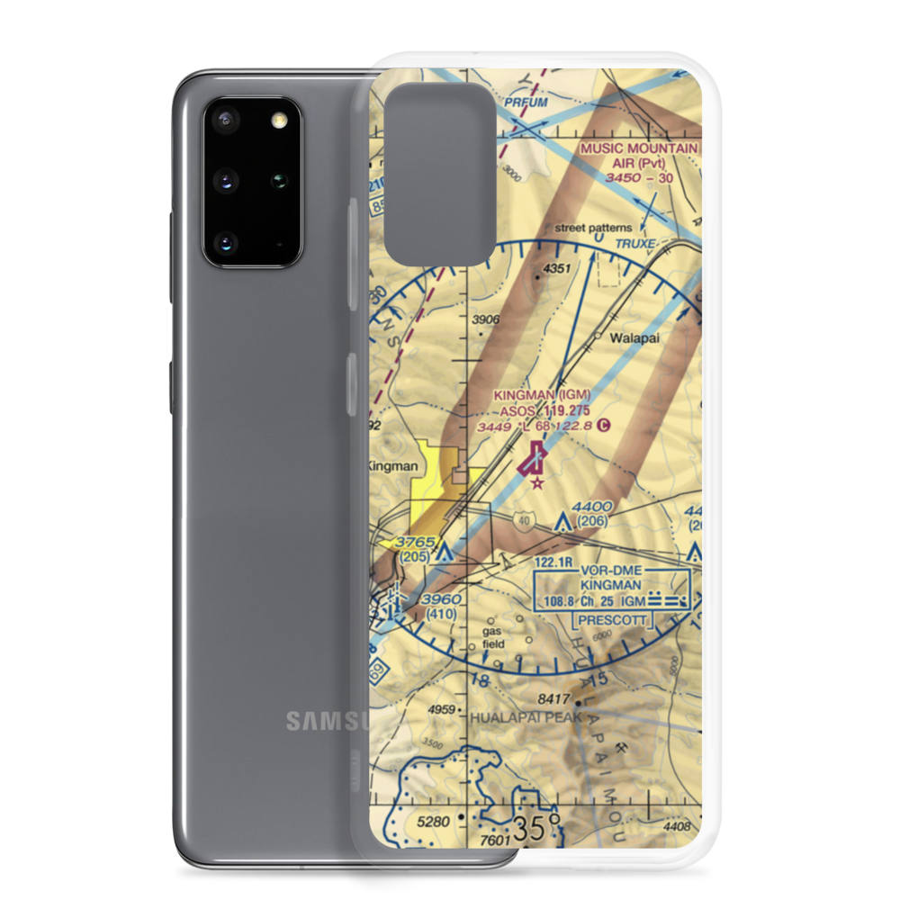 Kingman Airport (IGM) VFR Sectional Samsung Case Samsung Galaxy S20 Plus model shown