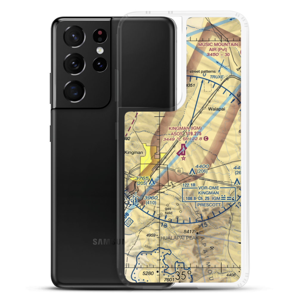Kingman Airport (IGM) VFR Sectional Samsung Case Samsung Galaxy S21 Ultra model shown