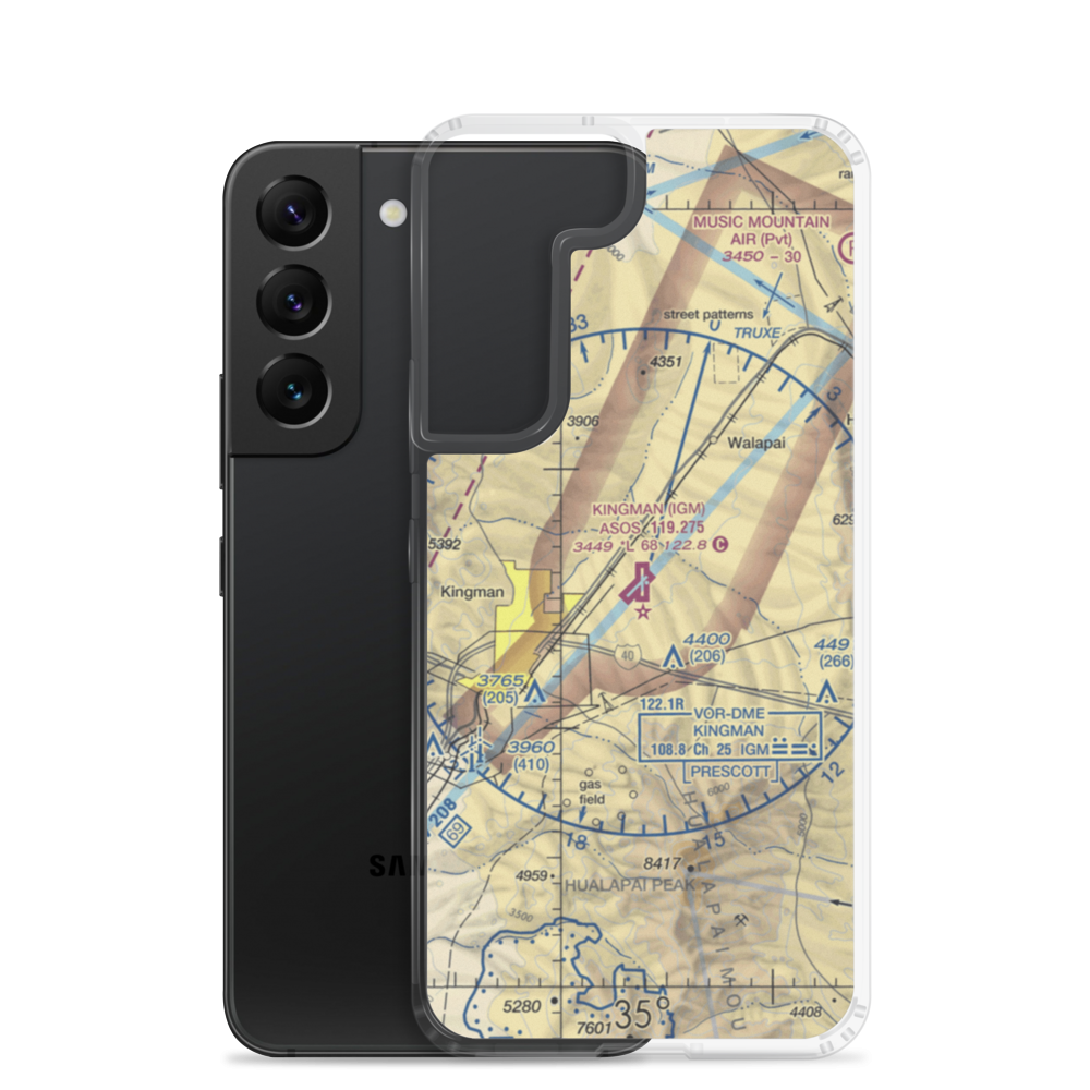 Kingman Airport (IGM) VFR Sectional Samsung Case Samsung Galaxy S22 model shown