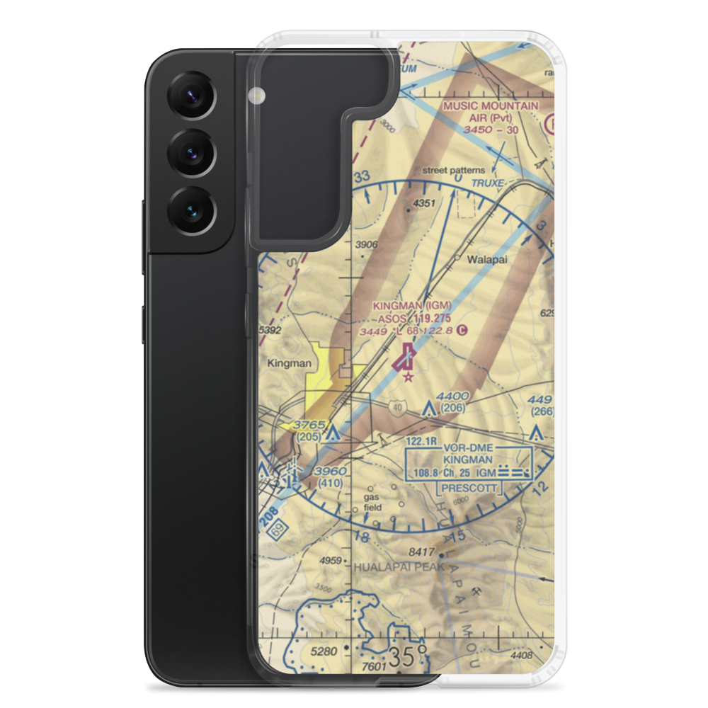 Kingman Airport (IGM) VFR Sectional Samsung Case Samsung Galaxy S22 Plus model shown