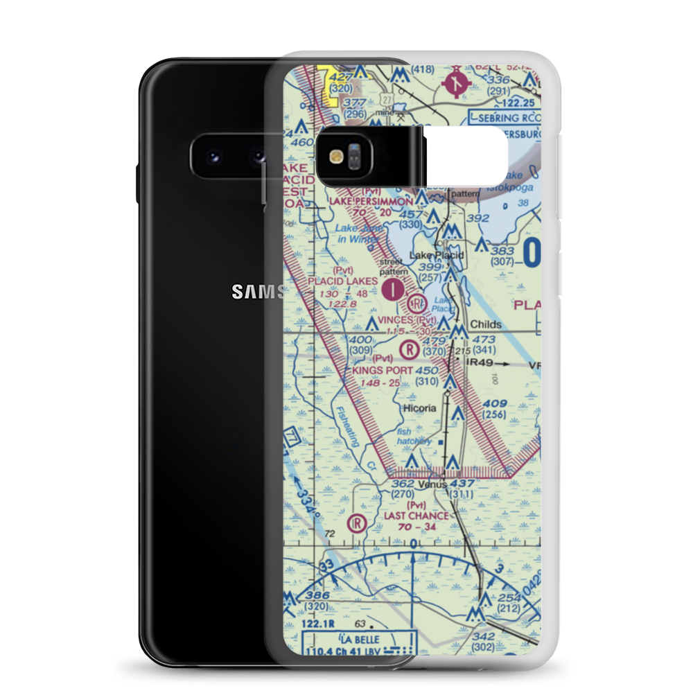 Kings Port Airport (FD72) VFR Sectional Samsung Case Samsung Galaxy S10 model shown