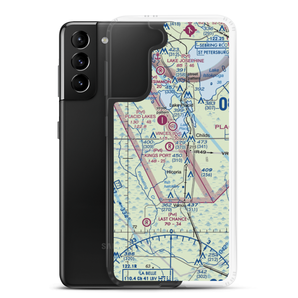 Kings Port Airport (FD72) VFR Sectional Samsung Case Samsung Galaxy S21 Plus model shown