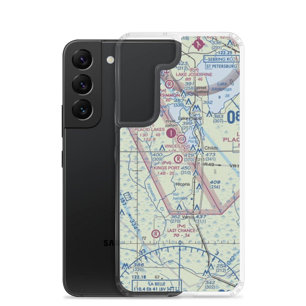 Kings Port Airport (FD72) VFR Sectional Samsung Case Samsung Galaxy S22 model shown