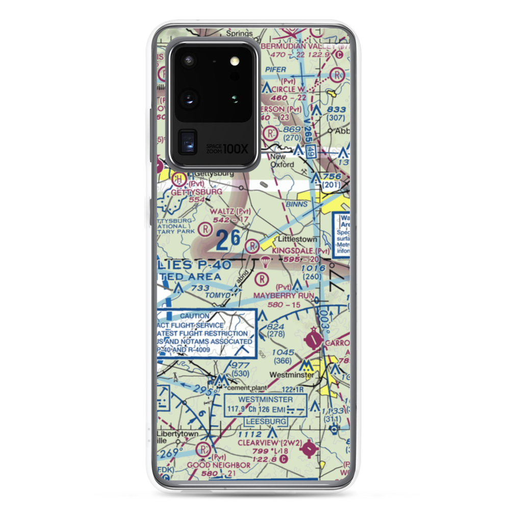 Kingsdale Air Park (PA23) VFR Sectional Samsung Case Samsung Galaxy S20 Ultra model shown