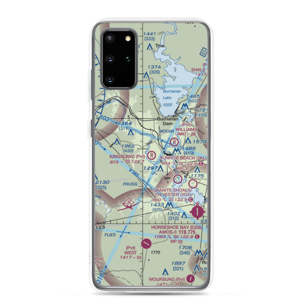 Kingsland Estates Airport (TS18) VFR Sectional Samsung Case Samsung Galaxy S20 Plus model shown