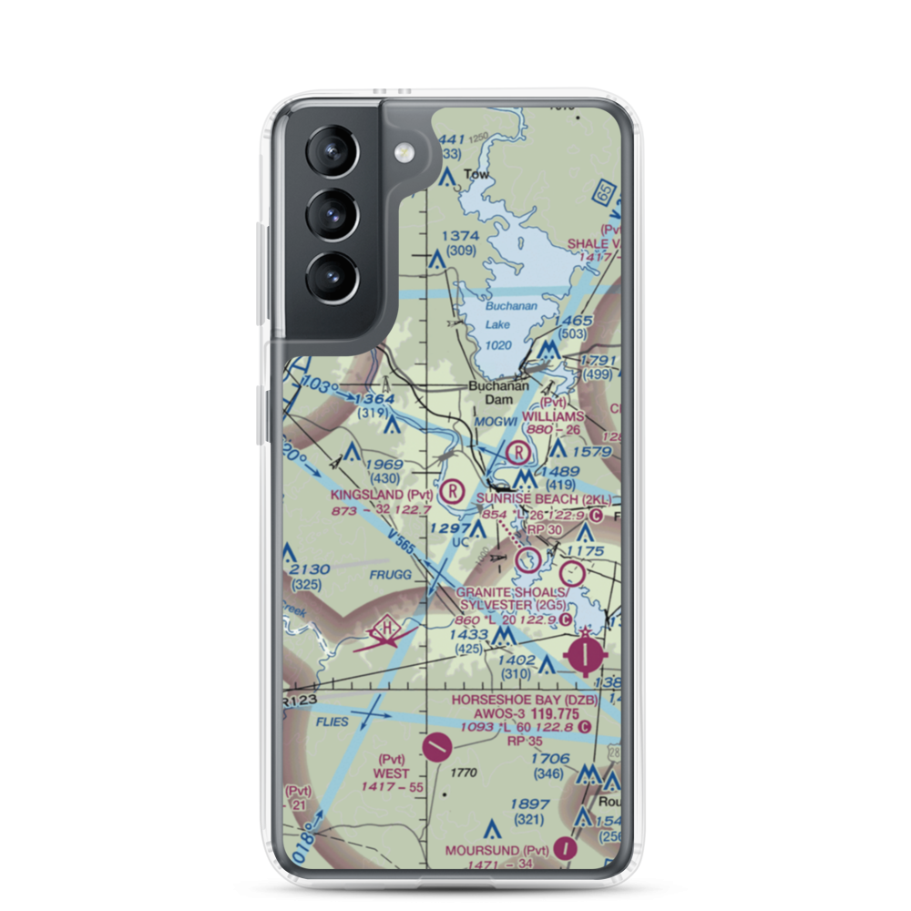 Kingsland Estates Airport (TS18) VFR Sectional Samsung Case Samsung Galaxy S21 model shown
