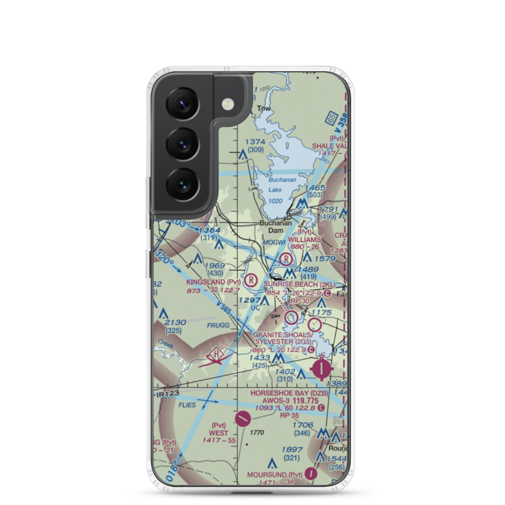 Kingsland Estates Airport (TS18) VFR Sectional Samsung Case Samsung Galaxy S22 model shown