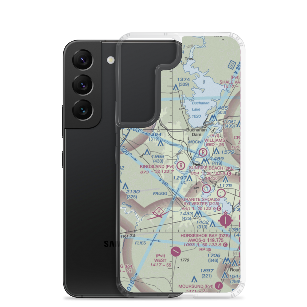 Kingsland Estates Airport (TS18) VFR Sectional Samsung Case Samsung Galaxy S22 model shown