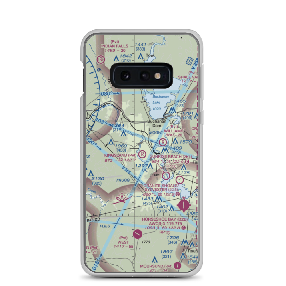 Kingsland Estates Airport (TS18) VFR Sectional Samsung Case Samsung Galaxy S10e model shown