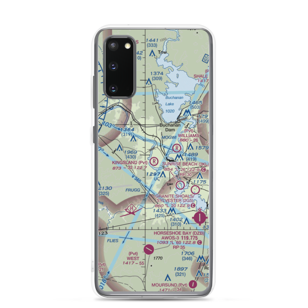 Kingsland Estates Airport (TS18) VFR Sectional Samsung Case Samsung Galaxy S20 model shown
