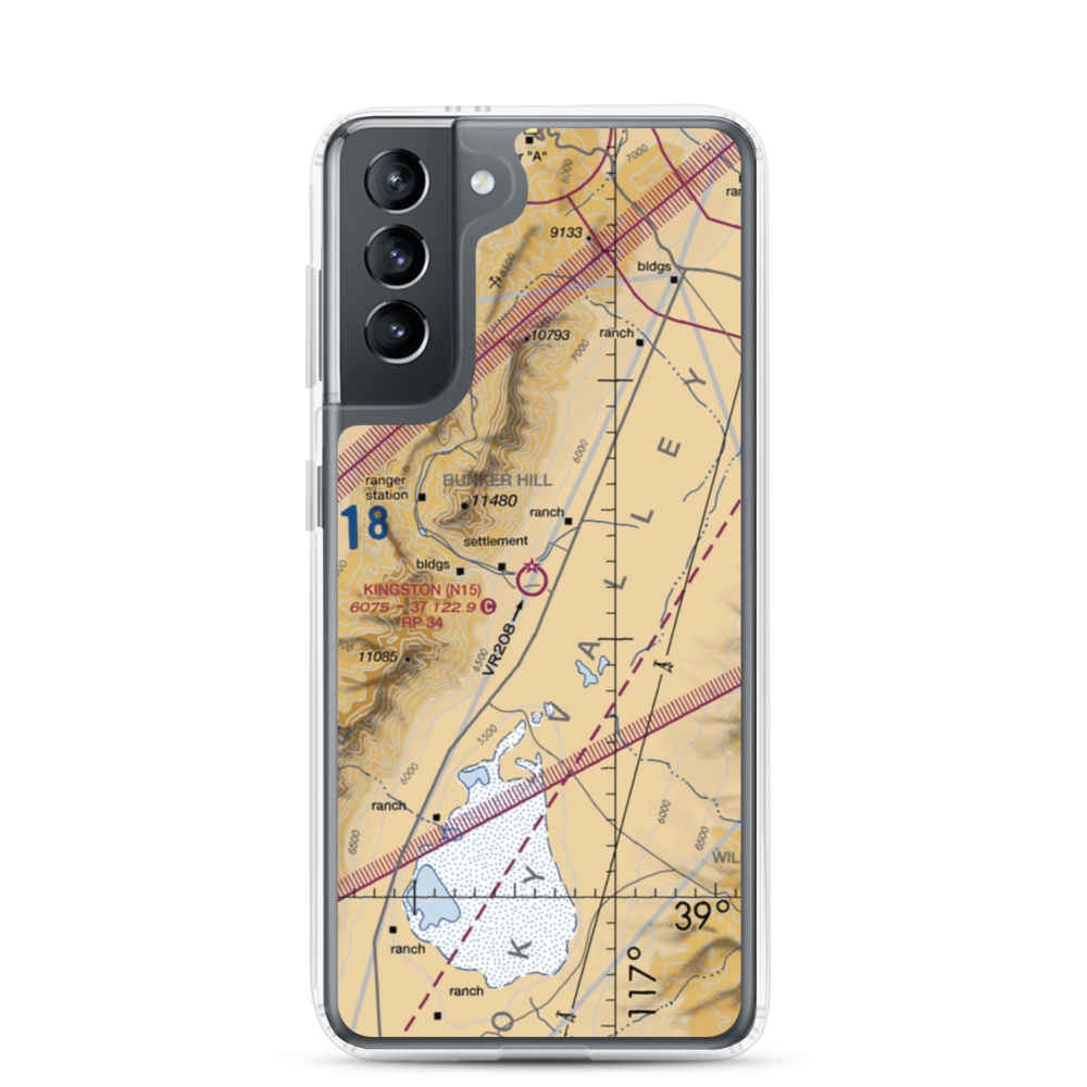 Kingston Airport (N15) VFR Sectional Samsung Case Samsung Galaxy S21 model shown