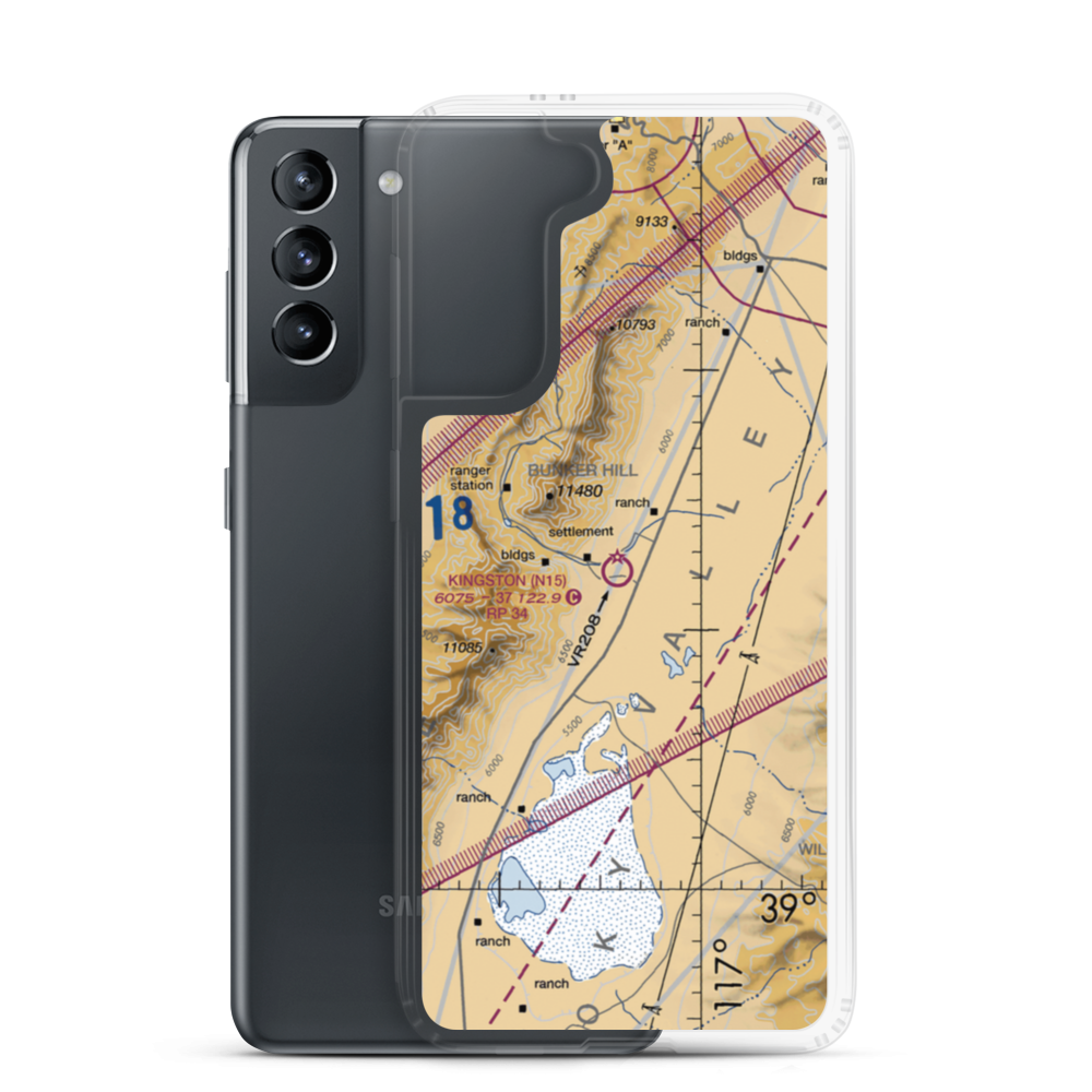 Kingston Airport (N15) VFR Sectional Samsung Case Samsung Galaxy S21 model shown
