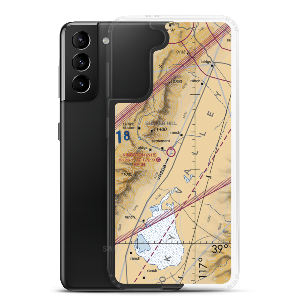 Kingston Airport (N15) VFR Sectional Samsung Case Samsung Galaxy S21 Plus model shown