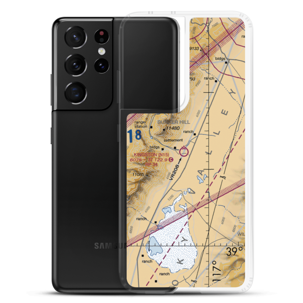 Kingston Airport (N15) VFR Sectional Samsung Case Samsung Galaxy S21 Ultra model shown