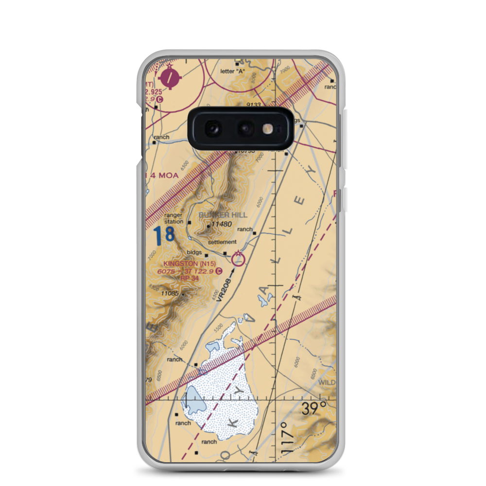 Kingston Airport (N15) VFR Sectional Samsung Case Samsung Galaxy S10e model shown