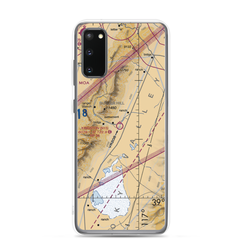 Kingston Airport (N15) VFR Sectional Samsung Case Samsung Galaxy S20 model shown