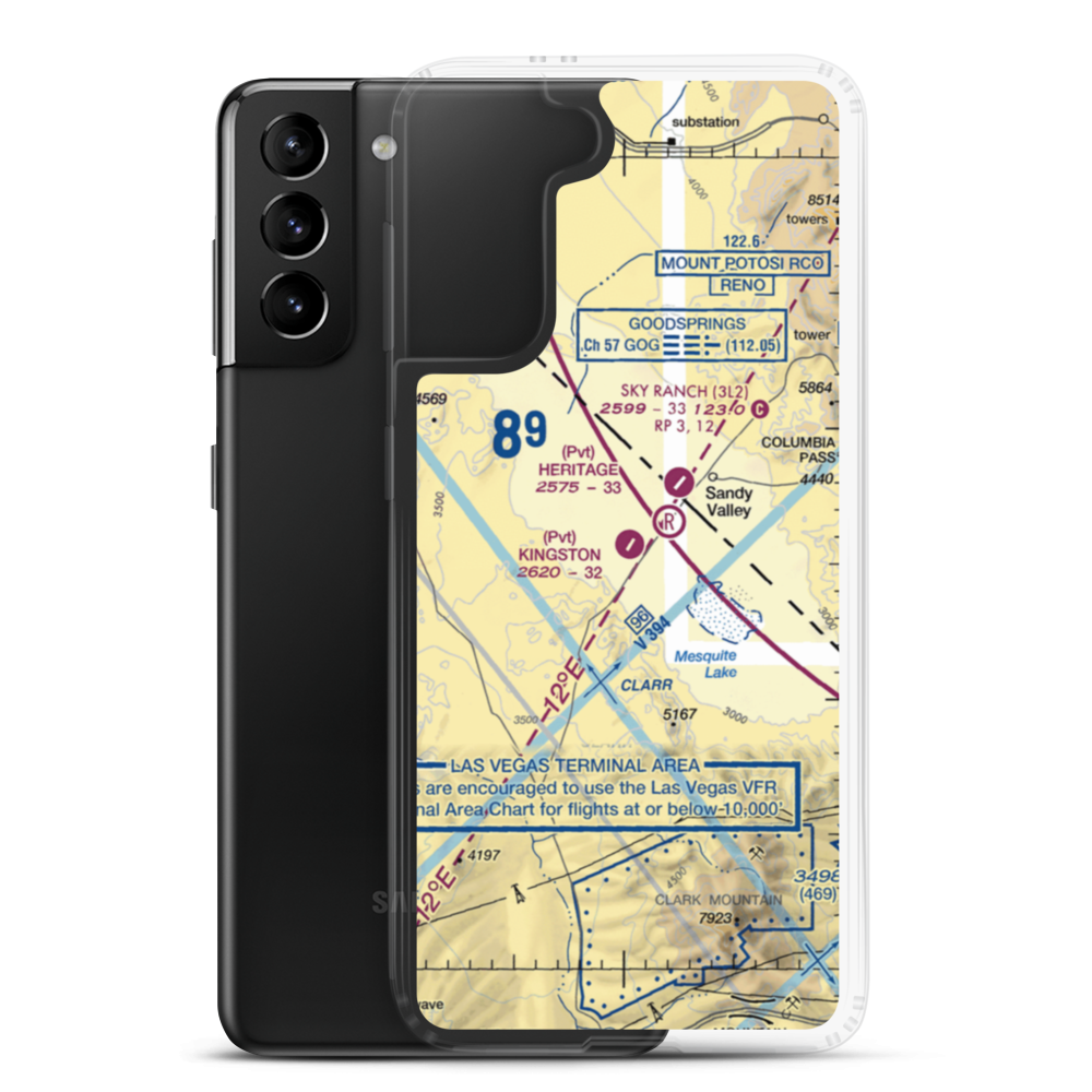 Kingston Ranch Airport (04NV) VFR Sectional Samsung Case Samsung Galaxy S21 Plus model shown
