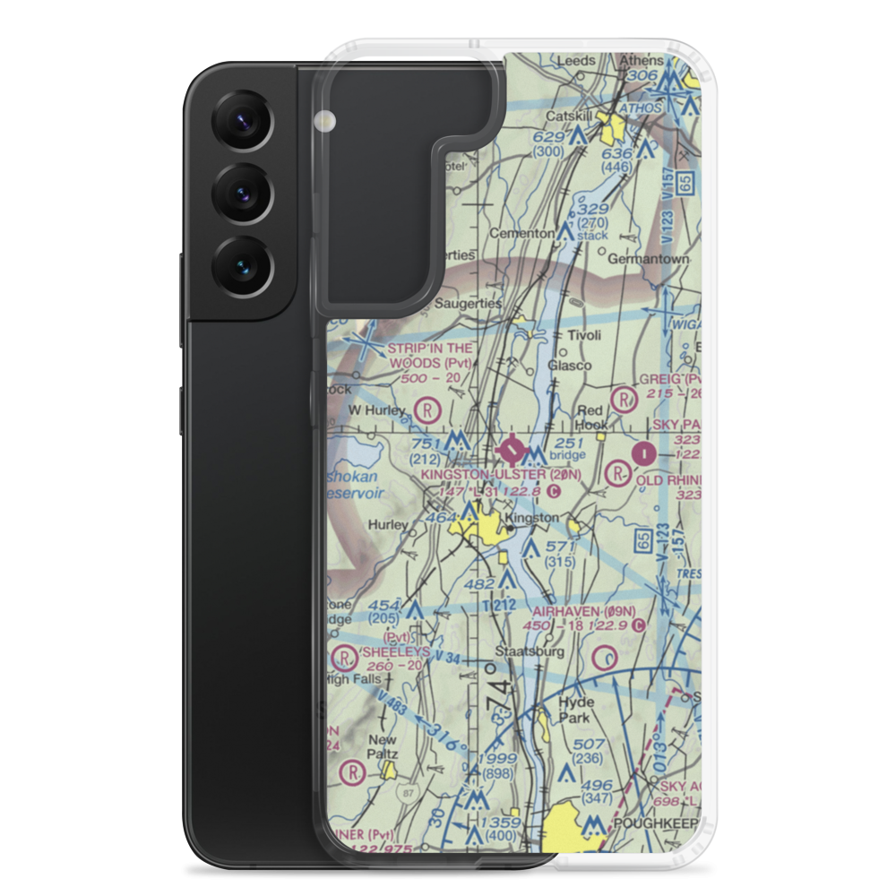 Kingston-Ulster Airport (20N) VFR Sectional Samsung Case Samsung Galaxy S22 Plus model shown
