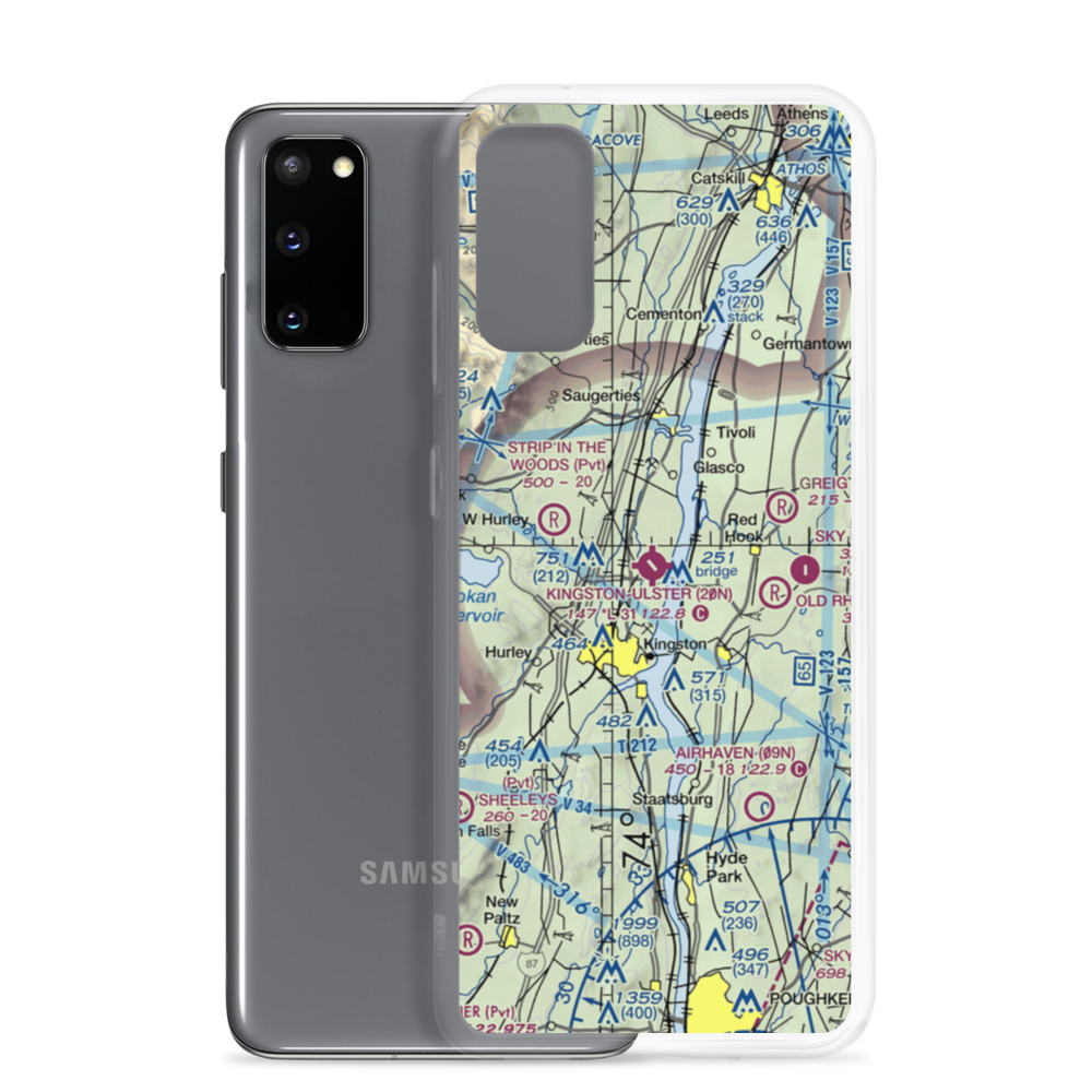 Kingston-Ulster Airport (20N) VFR Sectional Samsung Case Samsung Galaxy S20 model shown