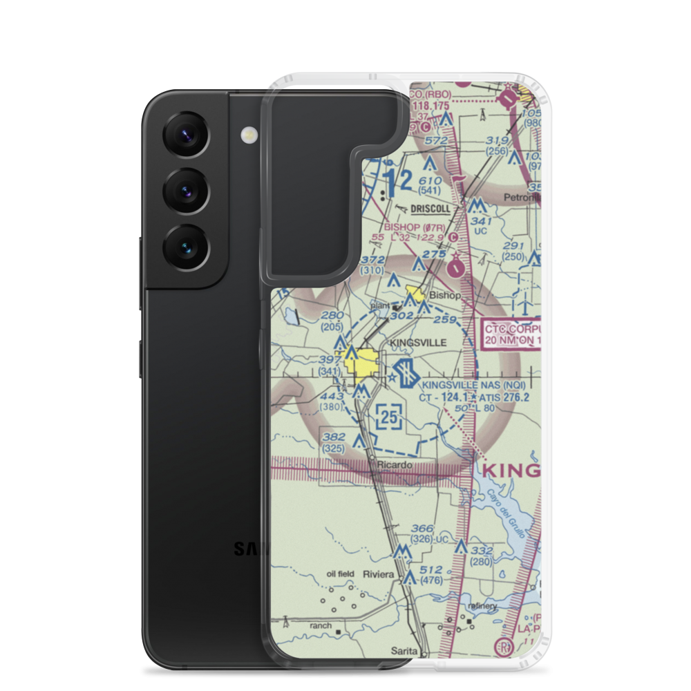 Kingsville Naval Air Station (NQI) VFR Sectional Samsung Case Samsung Galaxy S22 model shown