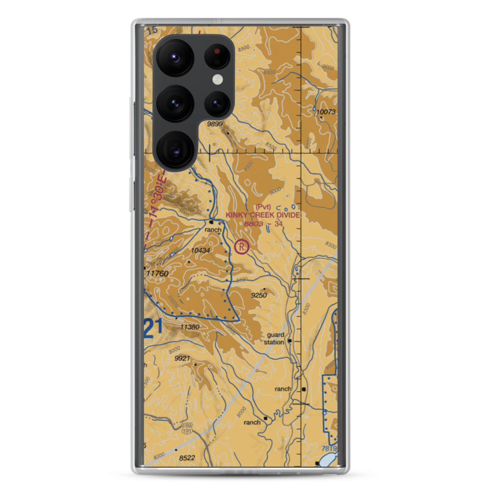 Kinky Creek Divide Airport (WY30) VFR Sectional Samsung Case Samsung Galaxy S22 Ultra model shown