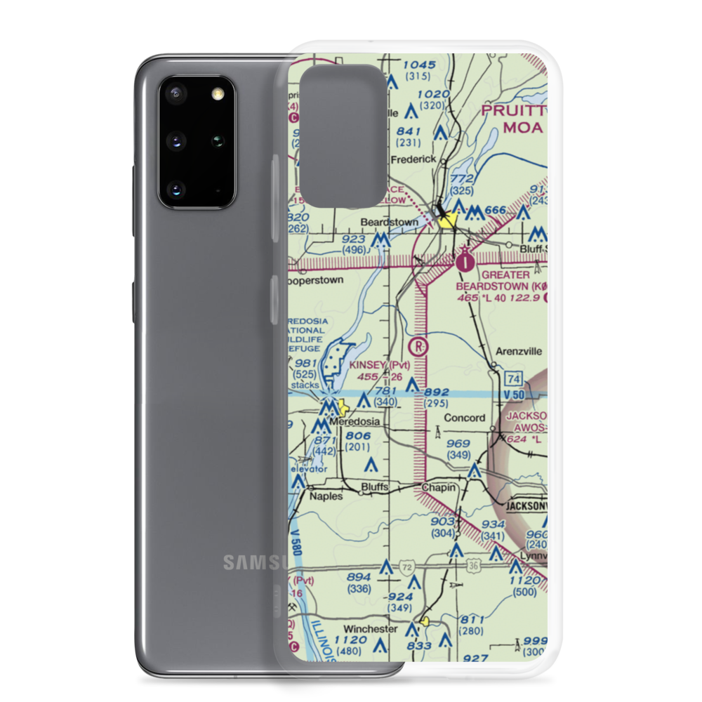 Kinsey RLA Restricted Landing Area (IL12) VFR Sectional Samsung Case Samsung Galaxy S20 Plus model shown