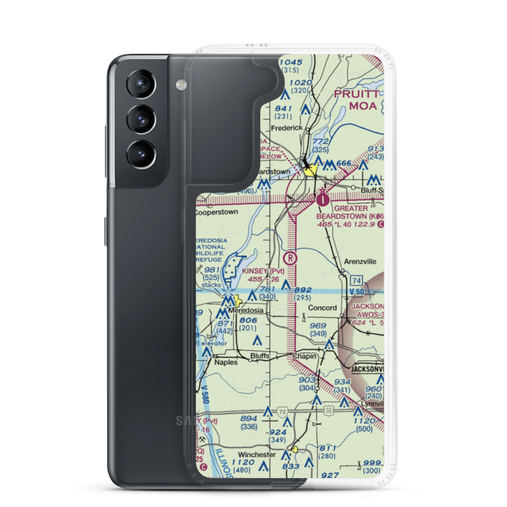 Kinsey RLA Restricted Landing Area (IL12) VFR Sectional Samsung Case Samsung Galaxy S21 model shown