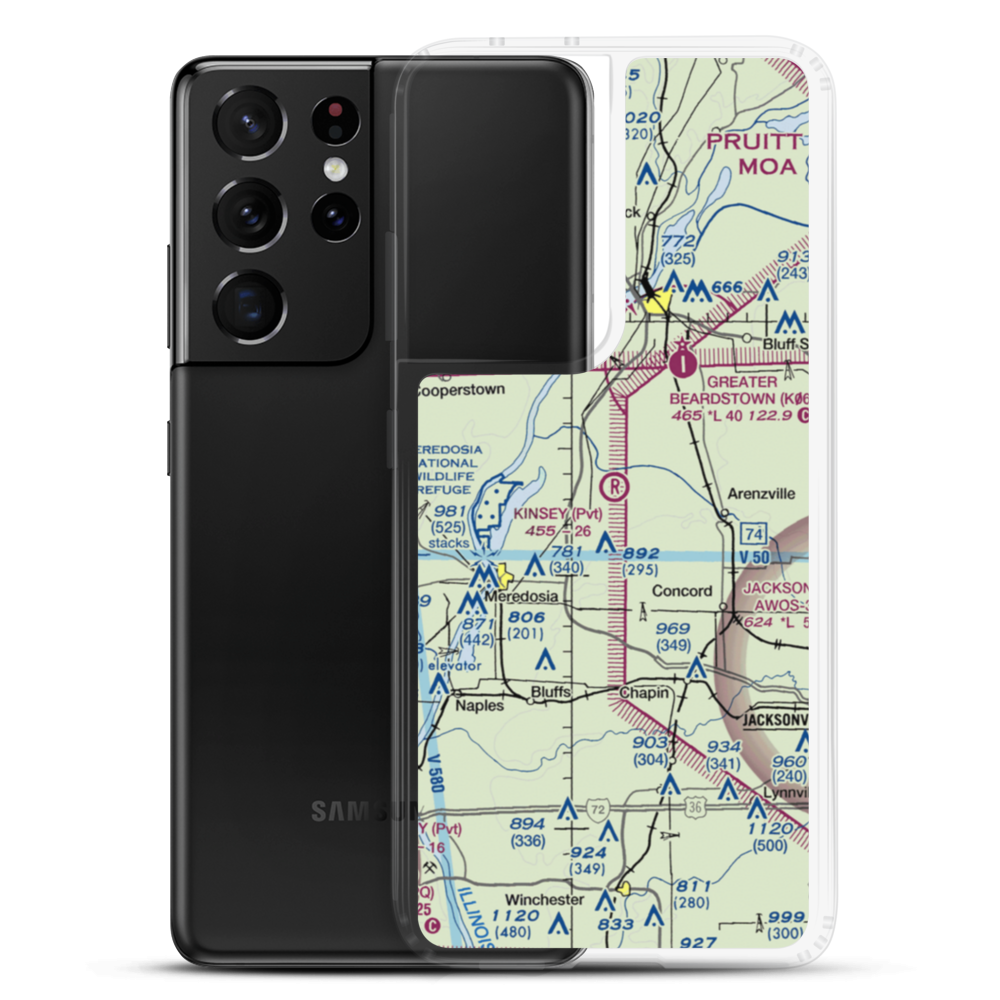 Kinsey RLA Restricted Landing Area (IL12) VFR Sectional Samsung Case Samsung Galaxy S21 Ultra model shown