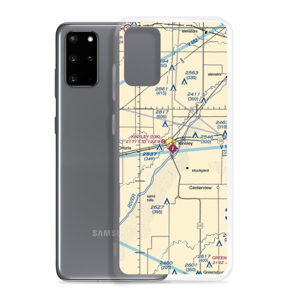 Kinsley Municipal Airport (33K) VFR Sectional Samsung Case Samsung Galaxy S20 Plus model shown