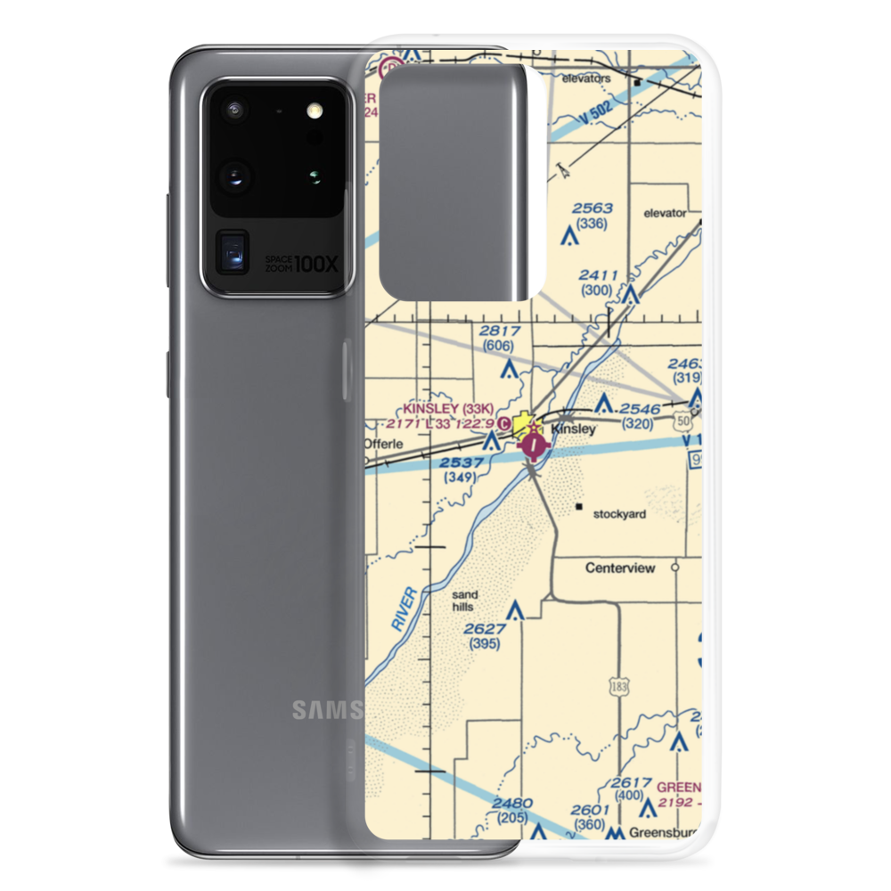 Kinsley Municipal Airport (33K) VFR Sectional Samsung Case Samsung Galaxy S20 Ultra model shown