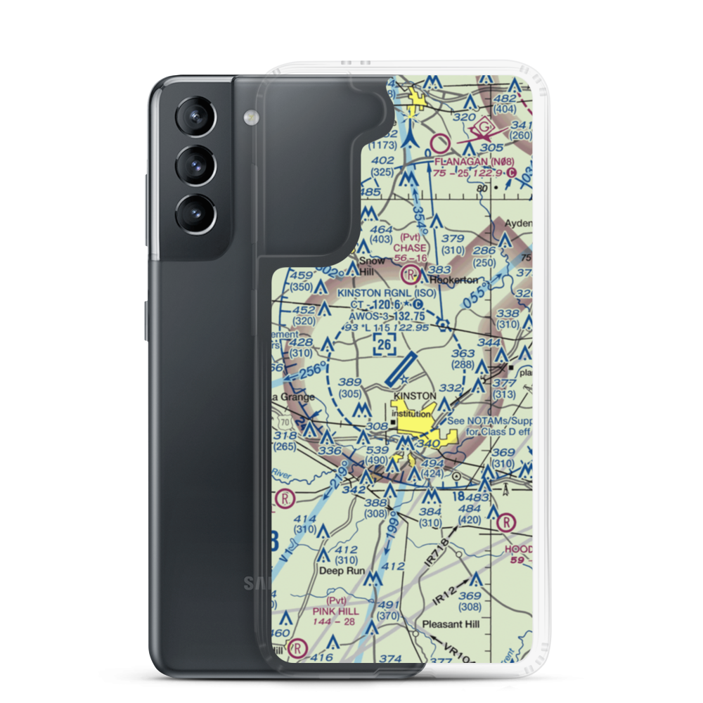 Kinston Regional Jetport At Stallings Field (ISO) VFR Sectional Samsung Case Samsung Galaxy S21 model shown