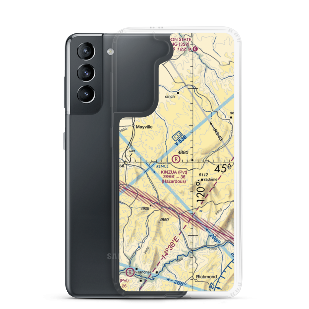 Kinzua Airport (OR89) VFR Sectional Samsung Case Samsung Galaxy S21 model shown