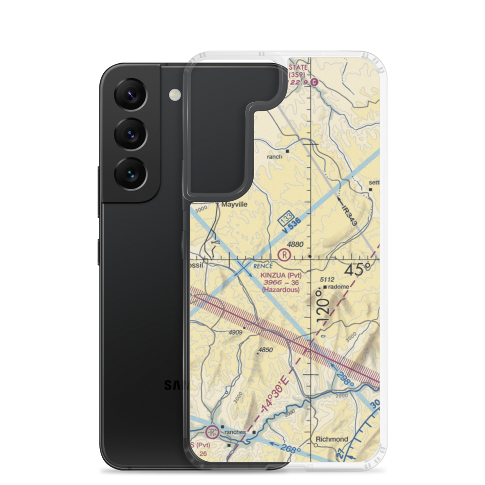 Kinzua Airport (OR89) VFR Sectional Samsung Case Samsung Galaxy S22 model shown