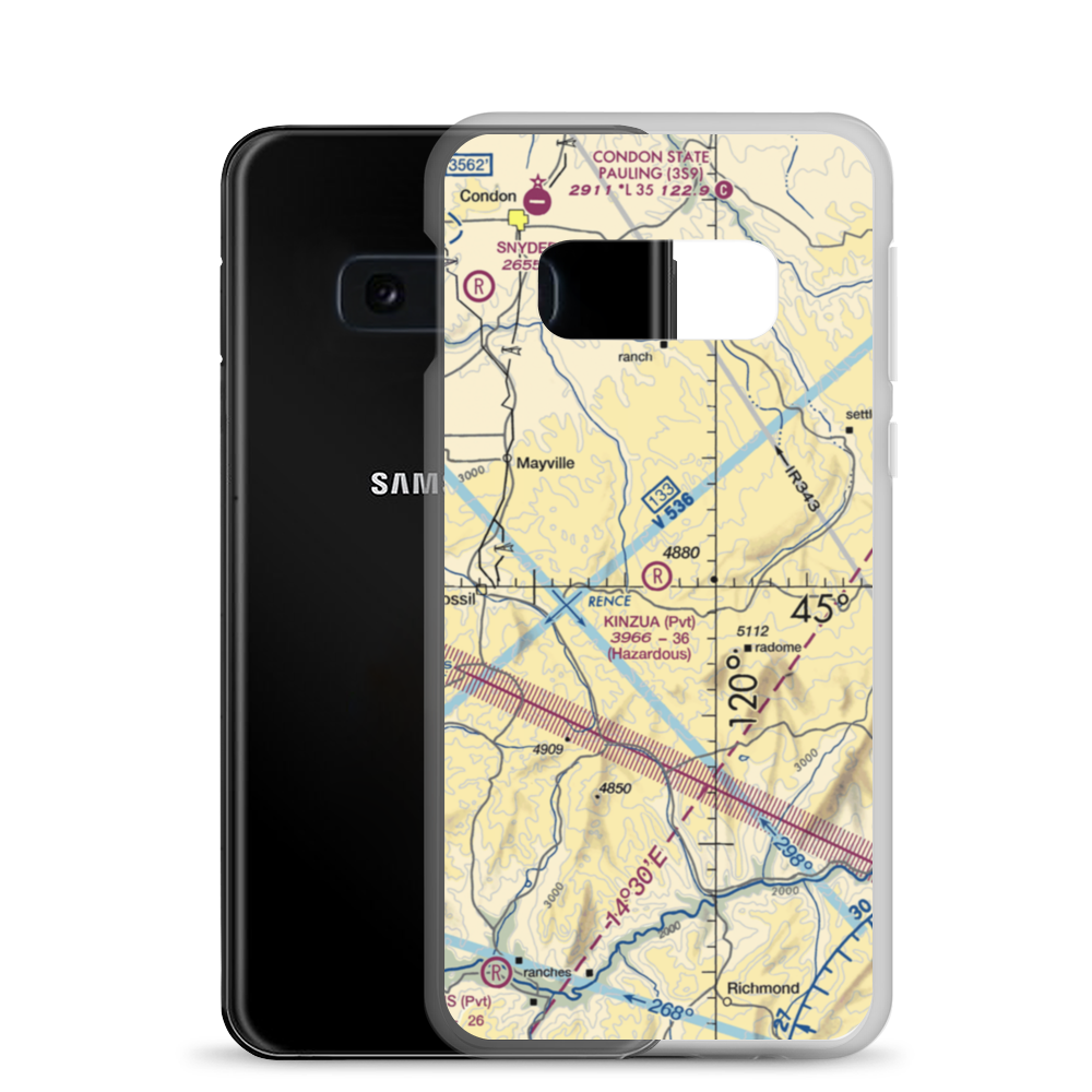Kinzua Airport (OR89) VFR Sectional Samsung Case Samsung Galaxy S10e model shown