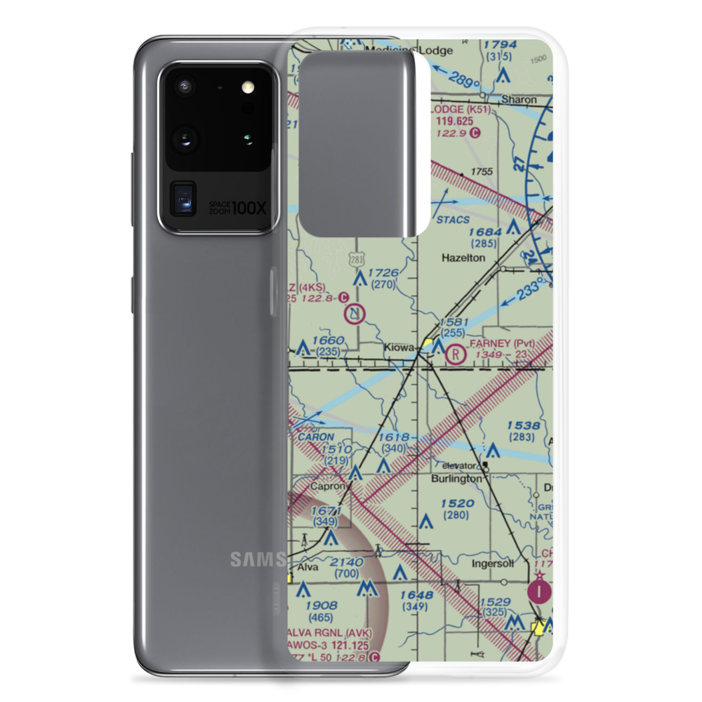 Kiowa Airport (6KS6) VFR Sectional Samsung Case Samsung Galaxy S20 Ultra model shown
