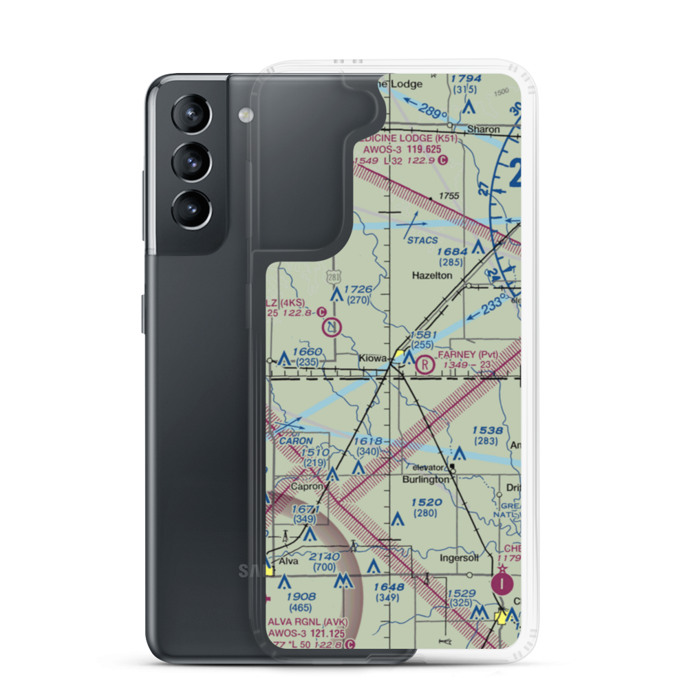 Kiowa Airport (6KS6) VFR Sectional Samsung Case Samsung Galaxy S21 model shown