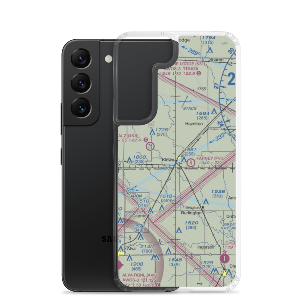 Kiowa Airport (6KS6) VFR Sectional Samsung Case Samsung Galaxy S22 model shown