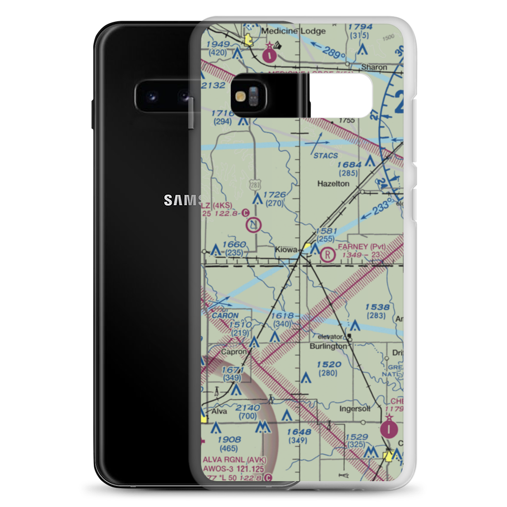 Kiowa Airport (6KS6) VFR Sectional Samsung Case Samsung Galaxy S10+ model shown
