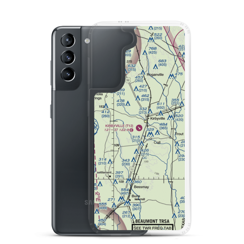 Kirbyville Airport (T12) VFR Sectional Samsung Case Samsung Galaxy S21 model shown