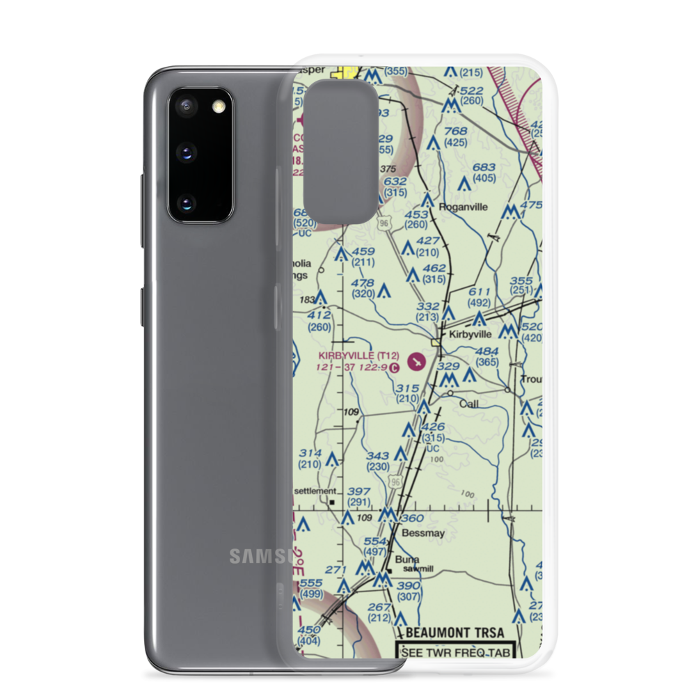 Kirbyville Airport (T12) VFR Sectional Samsung Case Samsung Galaxy S20 model shown