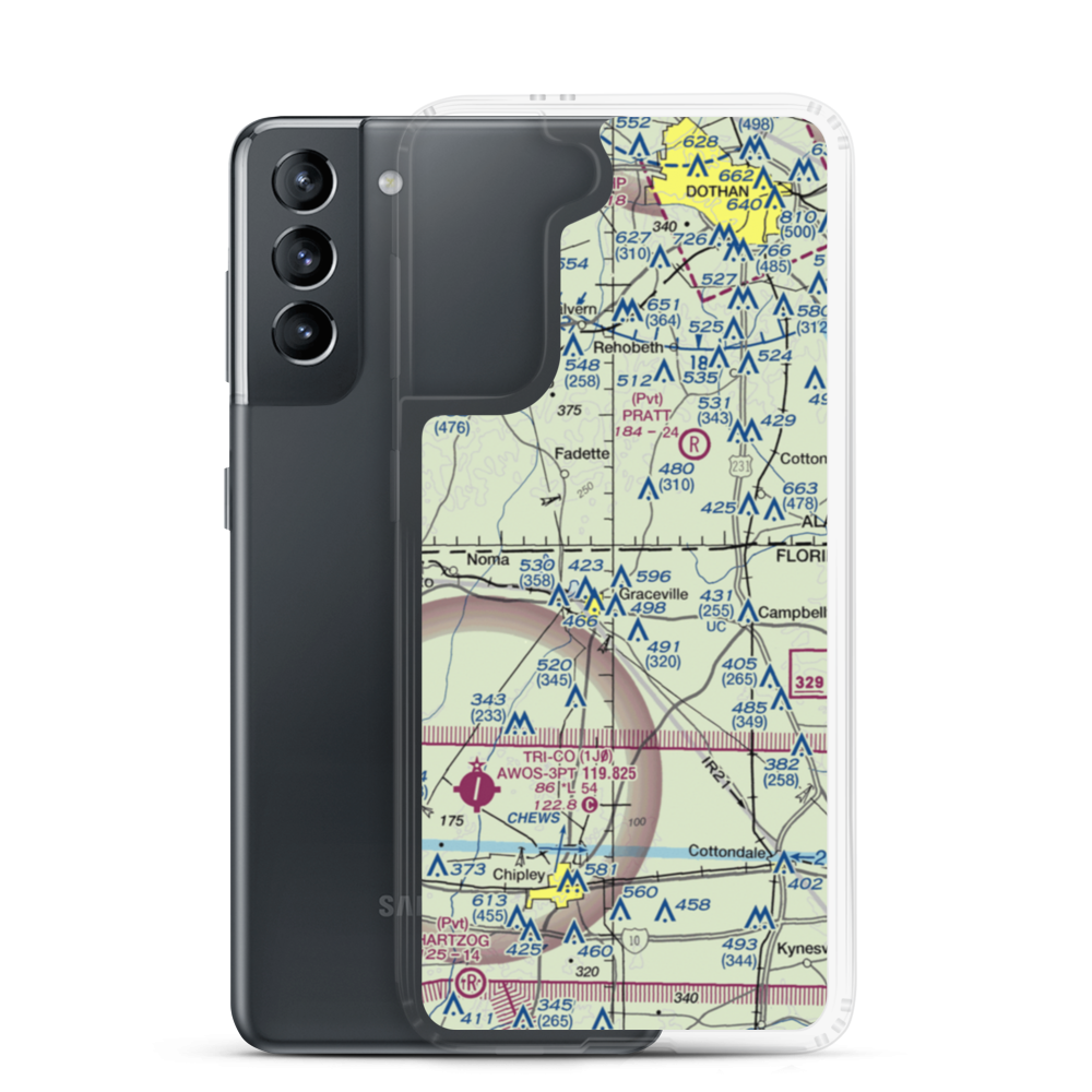 Kirkland Airport (FD26) VFR Sectional Samsung Case Samsung Galaxy S21 model shown