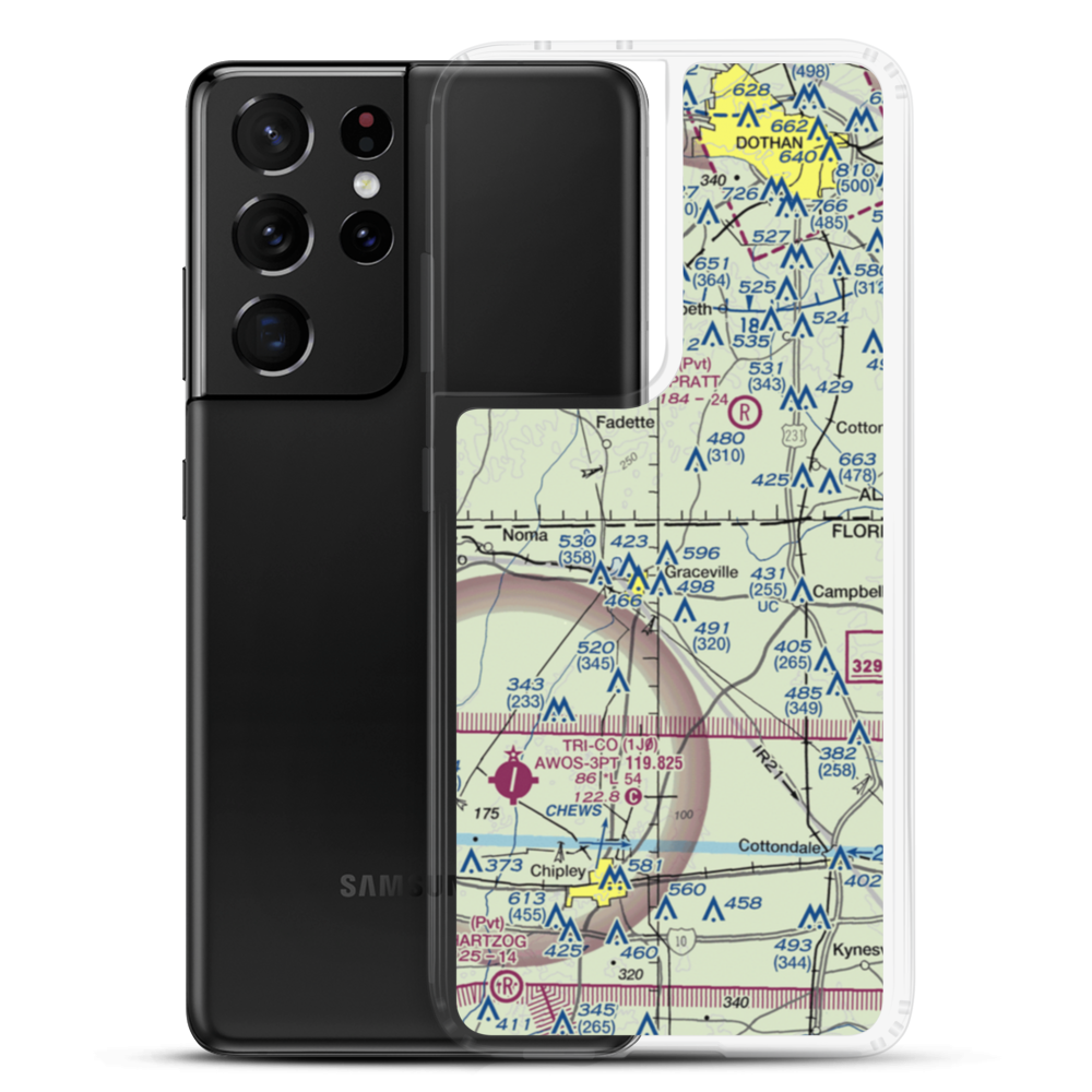 Kirkland Airport (FD26) VFR Sectional Samsung Case Samsung Galaxy S21 Ultra model shown