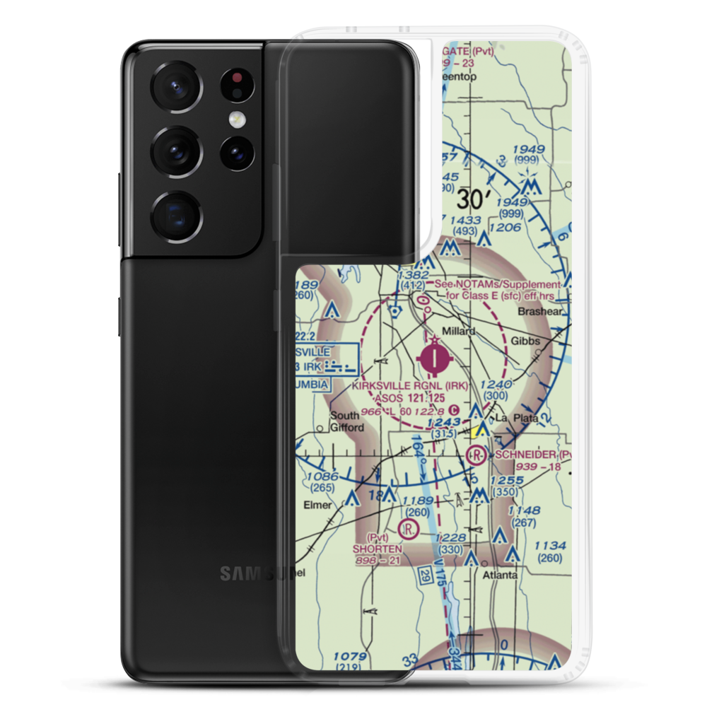 Kirksville Regional Airport (IRK) VFR Sectional Samsung Case Samsung Galaxy S21 Ultra model shown