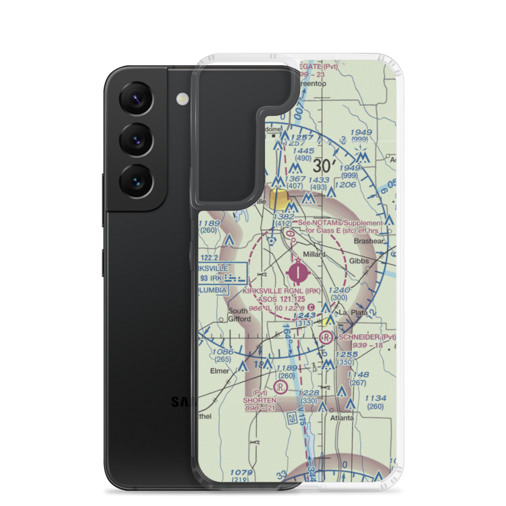 Kirksville Regional Airport (IRK) VFR Sectional Samsung Case Samsung Galaxy S22 model shown